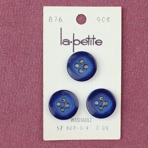 Vintage La Petite Buttons Size H28 3/4" Clothing Project Sewing Original Card
